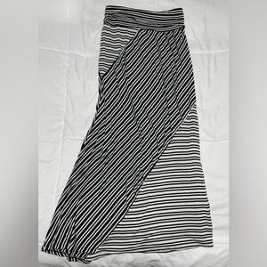 Black and White Striped Women's Skirt